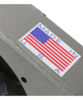 Close-up of "Made in USA" label on Ford 9 Inch Rearend Axle Housing Kit With 31-Spline Forged Steel Axles, 56 Inch Wide, Torino Bearings