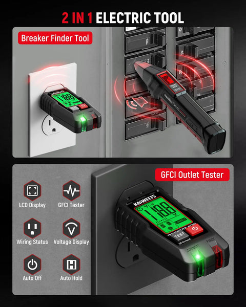 All In One Circuit Breaker Finder With LCD Display, GFCI Outlet Tester And Electrical Tracer Tool with NCV Test in use