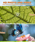 Kids Microscope 3 And Up 1000X Handheld Digiscope With 2 Inch IPS Display For Awesome Photo And Video Ultra Portable Science Toy For Home School Easy Single Button Start Great Gift For Curious Young Scientists showing leaf detail and butterfly video