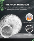 Eight Pack 8 Inch Aluminum Flex Air Ducting 25 Feet Non Insulated Dryer Vent Hose with premium material features