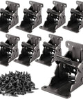Workhorse Heavy Duty Foldable Support Brackets 8 Pack, Rust Proof Copper Steel Hinges With Hardware, self-locking folding braces.