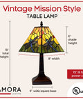 Geometric Tiffany Style White Jeweled Table Lamp With Crystal Glass Shade For Nightstand Vintage Stained Glass Vibe 15 Inch Tall
