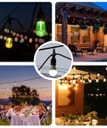 Heavy Duty 200Ft Black Vinyl Coated Wire Rope 3/16 Inch Thick Aircraft Cable For Deck Railing Stair Balustrade Indoor Outdoor Diy Build Projects With Slick Finish And Tough Built Grip Handles For No Sweat Rigging lights strung across patio setting with various bulbs.