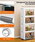 Stackable Storage Bins With Individual Lids And Front Doors On Wheels For Quick Grab And Go Use Together Or Separately For Clothes Blankets Towels And Light Household Items