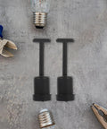 Straight Up Reliable G9 Socket Ring Wrench Kit With Sturdy Plastic T Shaped Handle For No Sweat Lamp Shade Adjustments And Quick Ceiling Fixture Repairs, black tools on gray surface.