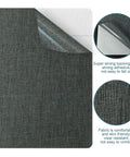 Close-up of Self Adhesive Linen Repair Patches 8 By 11 Inches 2 Pack In Dark Grey For Sofas Couches with adhesive backing visible