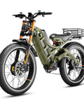 Beefy 6000W Dual Motor Electric Bike For Adults Cranking 52 Mph with 26-inch fat tires and smooth suspension.