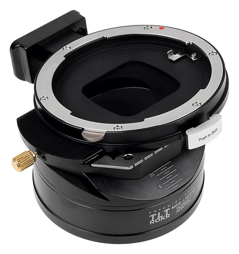 Tilt Shift Lens Mount Adapter For Mamiya 645 To L Mount Mirrorless Cameras With 10mm Horizontal Shift And 10 Degree Tilt For Perspective Control Distortion Reduction And Creative Photo Effects Pro Grade, black metal adapter