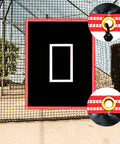Baseball Batting Cage Backstop 6x8 Feet Heavy Duty PVC Vinyl Backdrop With Strike Zone Net Saver in backyard