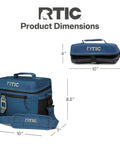 Front and side view of Everyday 8 Can Soft Sided Cooler That Goes Anywhere For Lunch And Beach Trips Insulated Portable Cooler Tote in navy.