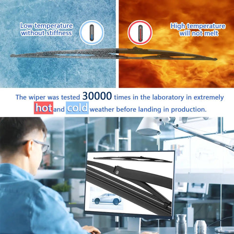 No Sweat Prep 32 Inch RV Windshield Wiper Blade Pair Crafting tough tests against extreme hot and cold weather conditions.