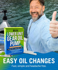 Lower Unit Gear Oil Pump For Boats Quart Bottle Lube Transfer Marine Transmission Fluid Rear Differential Service Winterizing Kit With Two Hoses No Mess Spill Free Operation Easy To Use displayed with box and hoses