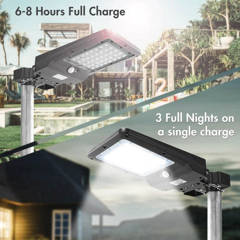 Solar Security Flood Light With Motion Sensor And Dusk To Dawn, 1000 Lumen 40 LED Outdoor Street Lamp with adjustable head
