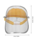 Boss Level Stainless Steel Mesh Face Shield And Rugged Welding Grinder Mask With No Sweat Ventilation For Tough Job Sites And Heavy Duty Workshop Grind, front view with dimensions.