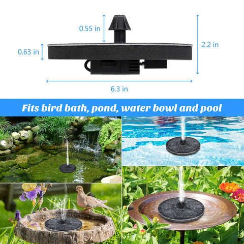 Solar Powered Fountain Pump With 4 Easy Install Nozzles And Fixer For Bird Bath Garden Pond Pool And Fish Tank Outdoor Use