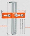Pro-Grade Adjustable Cabinet Handle Template Tool With Alignment Hole Drill Guide For Knobs Handles And Pulls, Easy DIY Cabinet Installation Template, Precise Hole Locating For Drawer Fronts, Includes 2 Shims For Stable Recessed Fronts