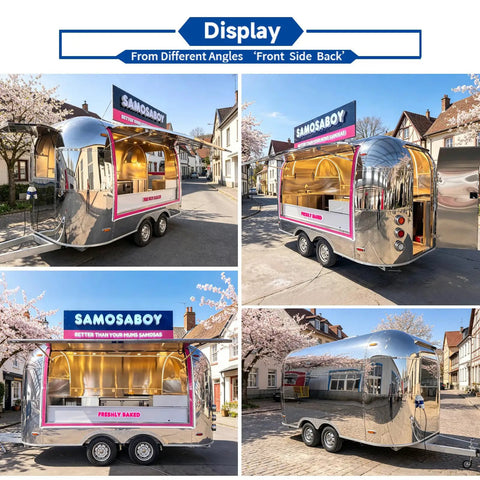 Commercial Grade 13 Foot Stainless Steel Food Trailer With Slick Mirror Polish DOT Certified Turnkey Mobile Kitchen Setup Built Tough Ready To Roll For Daily Service, showcased from multiple angles.