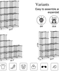 Wire Cube Storage Organizer For Home And Office, 12 Cube Metal Grid Shelving System variants illustration