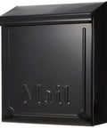 Black Townhouse Wall Mount Mailbox With Hidden Locking Compartment And Two Keys Rust Resistant Galvanized Steel Construction