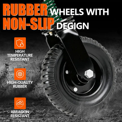 8 Inch Fence Gate Wheels Beefy 800 Lb Capacity Heavy Duty Gate Caster With Cushioned Spring Suspension 360 Degree Swivel