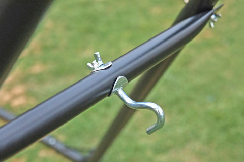 Close-up of a Universal 2 Person Hammock Stand For Outdoor Use Adjustable Double Heavy Duty Powder Coated Steel Frame 600 Lbs Capacity