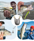 Anglers using 26 Piece Fishing Weights Sinkers Kit With Drop Shot Weights Lead Sinkers For Saltwater And Freshwater Catfish Weights Sinker Assortment In Portable Tackle Box For Bass And More while holding fish.