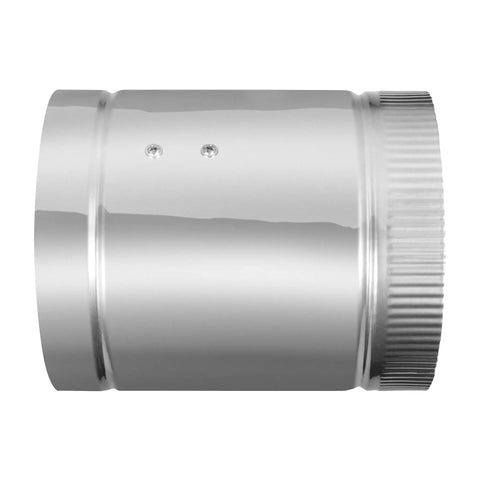 Side view of Six Inch Inline Fan For Grow Tents, 240 CFM Metal Duct Fan With ETL Listing, showing metal construction