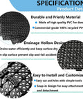 Interlocking Drainage Floor Tiles 12x12 Inch Pack Of 12 Non Slip Mats With Drainage Holes for Shower Pool Deck Wet Areas Basement Garage and Shed Soft PVC Rubber Cushion Mats for Fast Drying and Easy Cleaning details.
