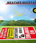Catch Those Sneaky Trash Hogs With These 2 Pack Heavy Duty Aluminum No Dumping Signs Featuring Bold Print To Secure Your Yard From Illegal Disposal Using Reflective Fade Resistant Metal Plates And Quick Mount Kits.