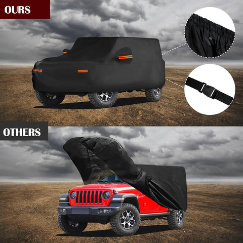 Heavy Duty Waterproof Jeep Wrangler 4 Door Car Cover For JK JL 2006-2026 Outdoor Weather Shield sun rain snow hail comparison