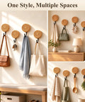 Four Pack Slick Boho Wall Hooks Decorative Wide Opening Coat Rack For Towels Backpacks And Purses With Rock Solid Screw Mount Heavy Duty Home Storage For Keys Jewelry And Everyday Carry in various settings