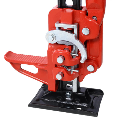 Heavy Duty High Lift Farm Jack With Adjustable Height From 6 To 52 Inches 7000 Lb Load Capacity Forty One Inch Long Handle Ratchet Hole