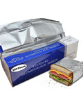 Heavy Duty Pre-Cut Aluminum Foil Sheets 12 x 10.75 Inches With Pop Up Dispenser For Easy Tear wrapping a sandwich