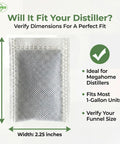 Activated Charcoal Water Filter Replacements For Countertop Distillers, Fits Megahome And Most 1-Gallon Units, product image