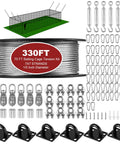 Indoor And Backyard Batting Cage Kit With Netting And Tension Wire Retractable Cable System 70 Foot Size components displayed