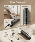 Handheld Milk Frother For Coffee Drinks Creates Silky Latte Art Foam In Minutes Quiet Electric Mixer Wand with IPX6 waterproof design.
