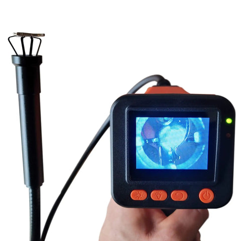 Camera Assisted Retrieval Tool With 32 Inch Bendable Gooseneck Four Prong Claw Live 480P Video On Two Point Eight Inch LCD