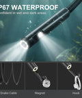 Dual Lens Endoscope Camera With Light 1920P HD Borescope For Tight Spots With 7.9mm Ultra Slim Probe And Front Plus Side View Lenses underwater IP67 waterproof probe