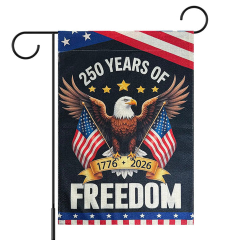 Go-To Double Sided 12x18 Inch Patriotic Eagle Garden Flag For Yard Porch And Patio, 250th Anniversary USA Celebration Flag
