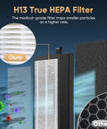 Air Purifier Replacement Filter With True HEPA Filtration Three Stage System Removes Ninety Nine Point Nine Seven Percent Smoke