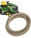 Tractor Transmission Drive Belt GX20006 Neoprene Traction Belt with Aramid Cord in front of a lawn tractor