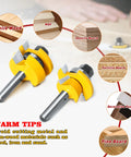 Pro Grade Two Pack Shaker Rail and Stile Router Bits for Cabinet Doors, One Quarter Inch Shank Tongue and Groove Bit