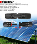 50 Pairs Waterproof Solar Panel Connectors With Pins And Spanners, MC4 Style Male And Female Plugs With Solar Panels, IP67