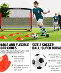 Kids playing soccer with 2 Pack 4x3 Feet Portable Kids Soccer Goals For Backyard Practice Pop Up Easy Setup Indoor And Outdoor Training Kit With Size 3 Soccer Ball Cones And Pump For Ages 3 To 12.