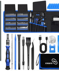 Electric Screwdriver Kit With 144-In-1 Precision Bits And 120 Magnetic Bits, tools, and carrying case on display