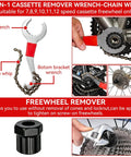 All In One Bike Repair Gear Kit For Mountain Bikes 9 Piece Set With 3 In 1 Cassette Remover Wrench Crank Puller Extractor