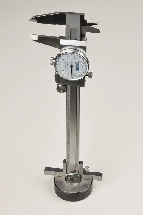 Pro Grade Machinist Dial Caliper And Depth Attachment Set 0 To 6 Inch Range With 0.001 Inch Precision Hardened Stainless Steel Anti Backlash Shockproof With Heavy Duty Spring Knurled Lock Screw For Secure Jaw Position White Finish