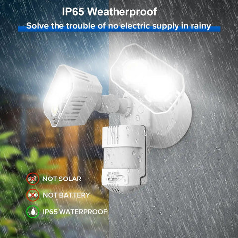 Motion Sensor Outdoor Flood Lights 28W 3500 Lumens Hardwired Security Light With Four Modes IP65 Waterproof installed wall