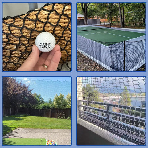 Durable Knotless Polyester Safety Net for Kids and Pets used as golf practice net and balcony guard, 3x10FT, rugged netting