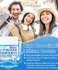 12-In-1 Lithium Orotate Mood Support bottle with smiling people background, highlighting focus, stress relief, and brain health benefits